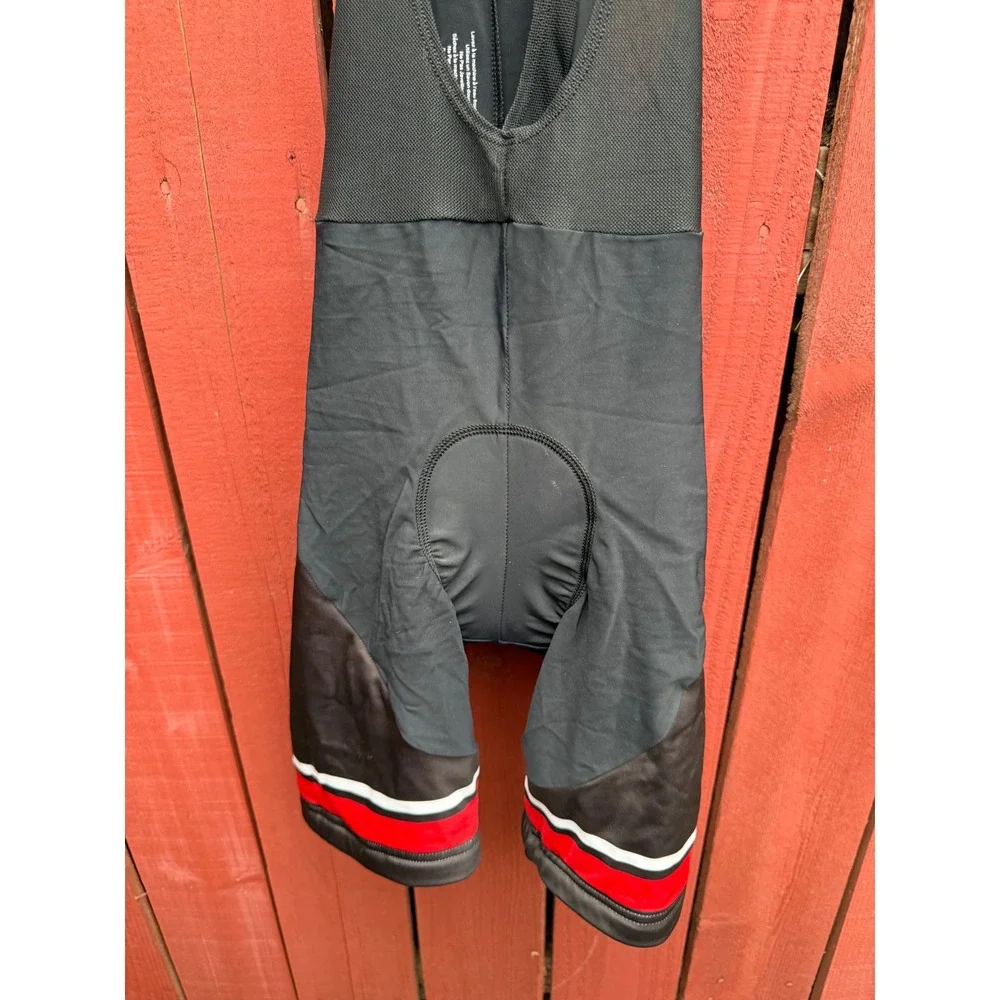 Specialized SBCU Men's Large Cycling Bib Shorts Black Red Padded 80/20 Spandex